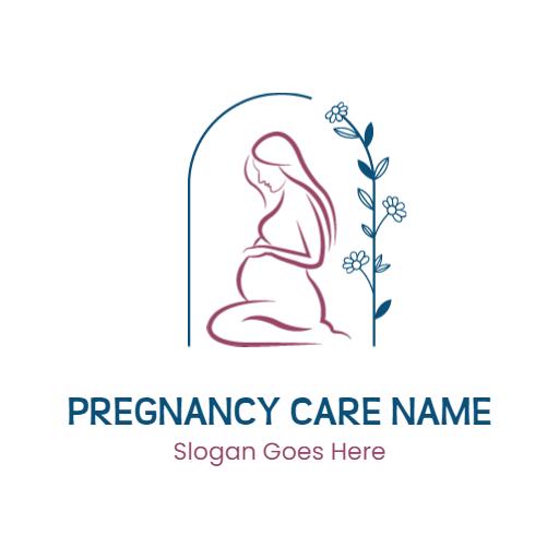 Gentle and Nurturing Floral Design Emphasizing Pregnancy Care Logo Template