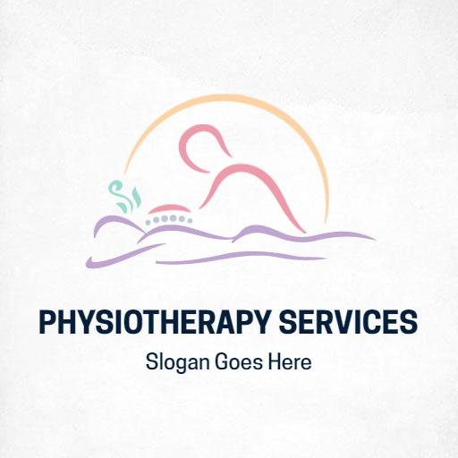 Gentle Colorful Waves Representing Professional Physiotherapy Logo Template