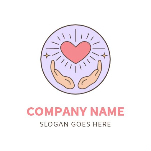 Gentle Hands Embracing a Heart in Caring Gesture Logo Template