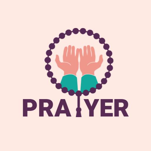 Gentle Hands in Prayer Surrounded by Beads Logo Template