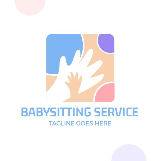 Gentle Hands Supporting Care and Safety in Babysitting Logo Template