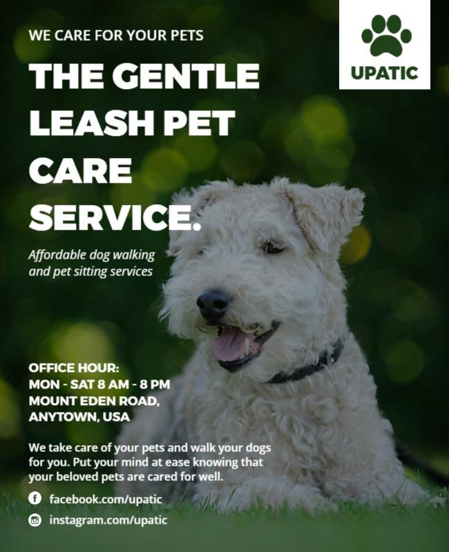 Gentle Leash Pet Care Service Flyer Template