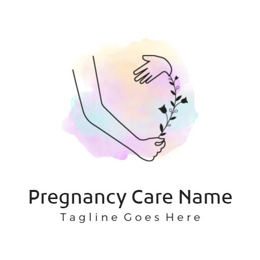 Gentle Pastel Watercolor Design for Pregnancy Care Logo Template