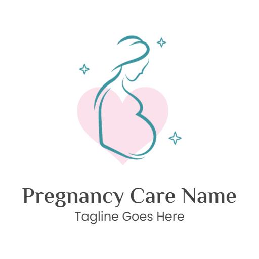 Gentle Pink Heart Emphasizing Supportive Pregnancy Care Logo Template