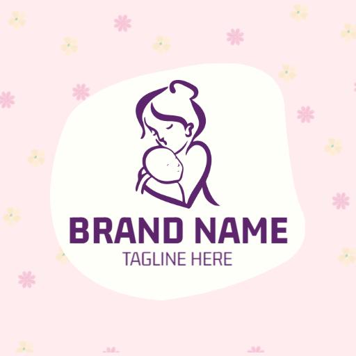 Gentle Purple Design Embracing Motherhood and Care Logo Template
