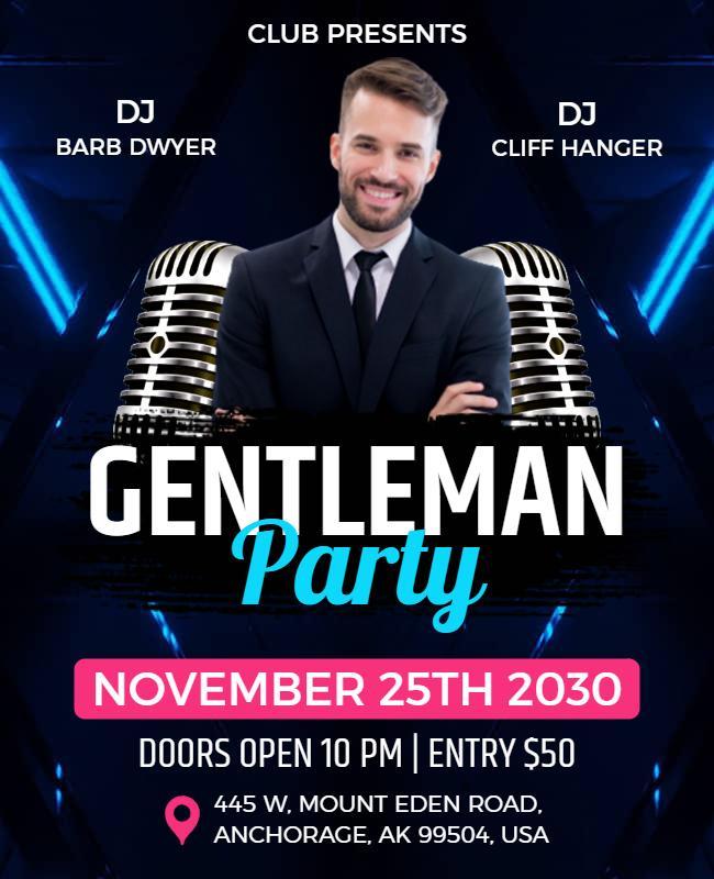 Gentleman Party Event Flyer Template