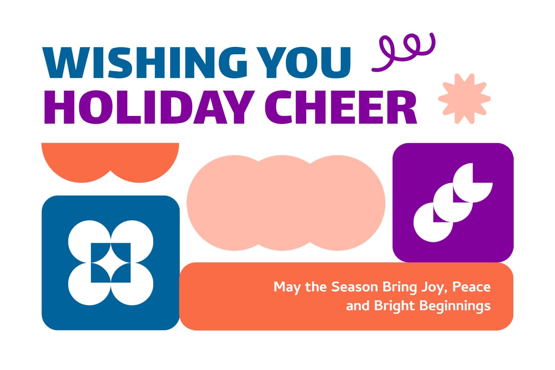 Geometric Holiday Greeting Postcard Template