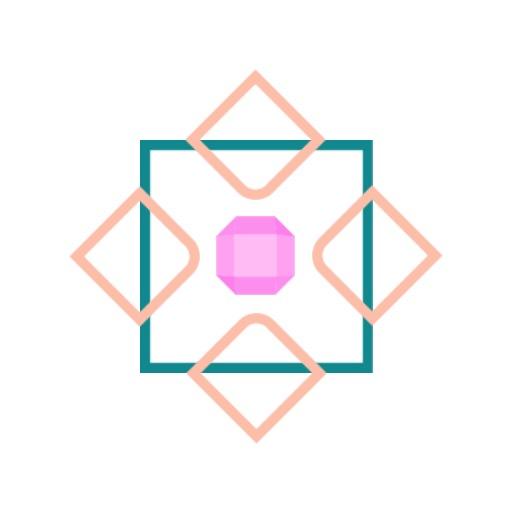 Geometric Shapes in Soft Pink and Teal Abstract Logo Template