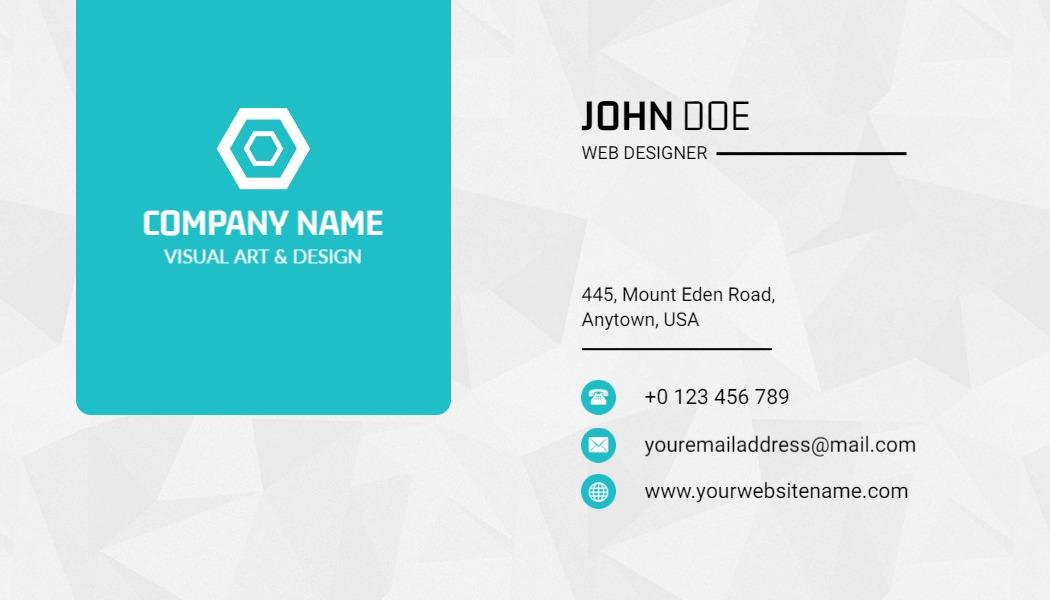 Geometric Teal Modern Web Designer Business Card Template