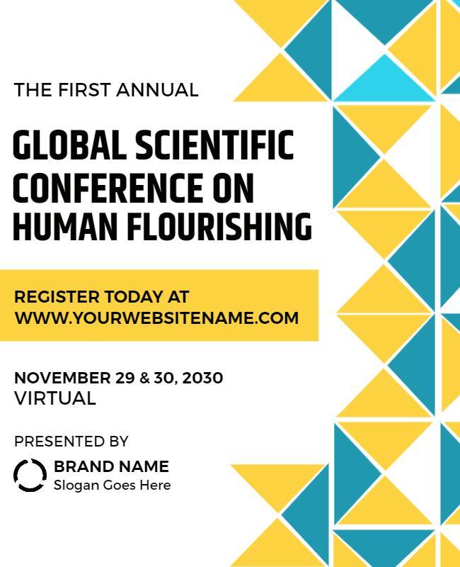 Geometric Yellow and Teal Scientific Conference Poster Template