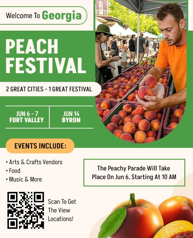 Georgia Peach Festival Event Flyer Template