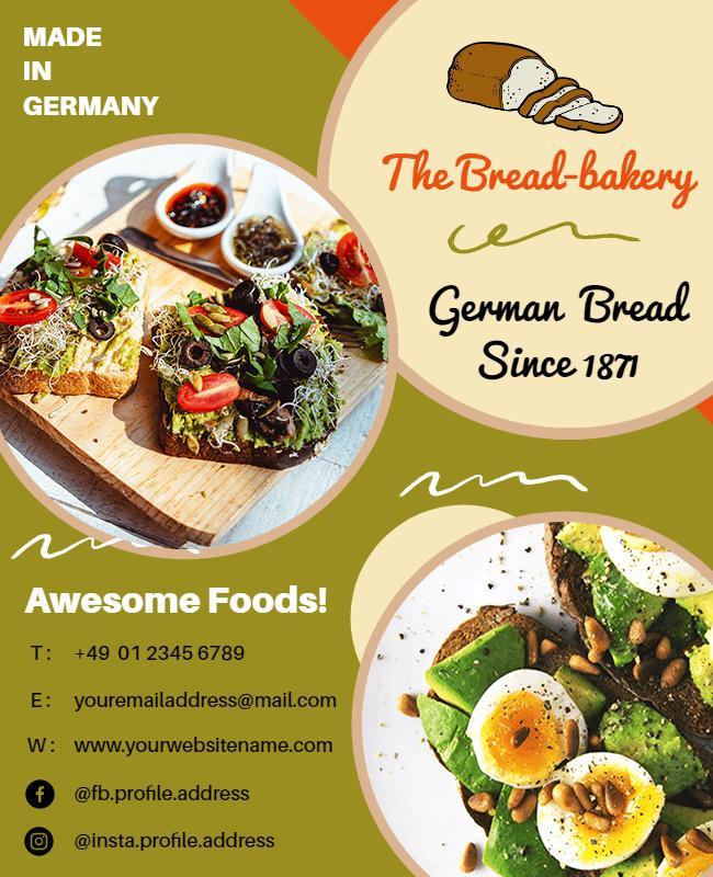 German Bread Bakery Promotional Flyer Template