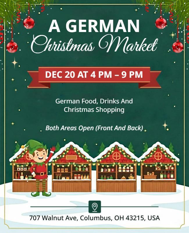 German Christmas Market Event Flyer Template