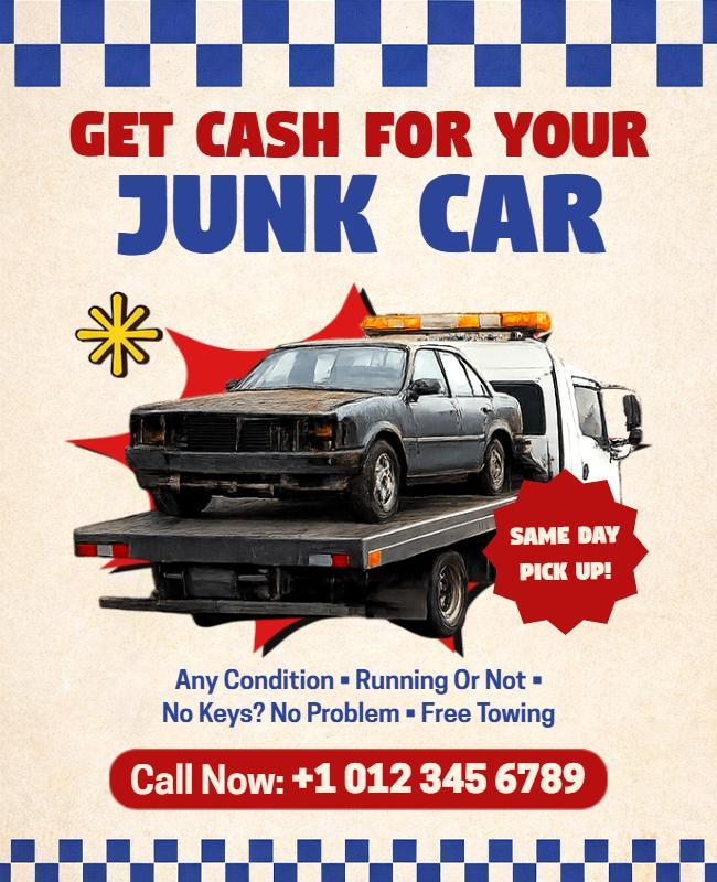 Get Cash for Junk Car Removal Flyer Template