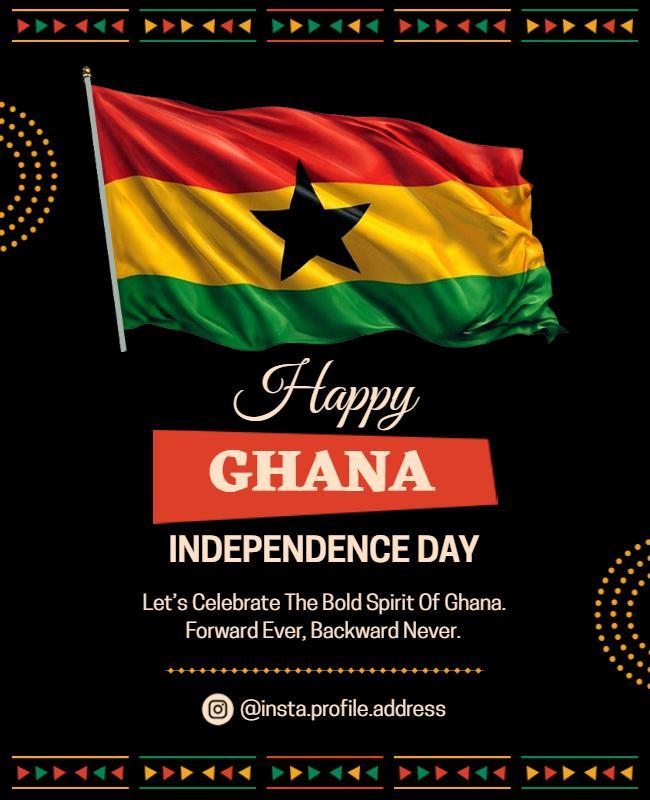 Bold Ghanaian Flag Themed Independence Day Flyer Template