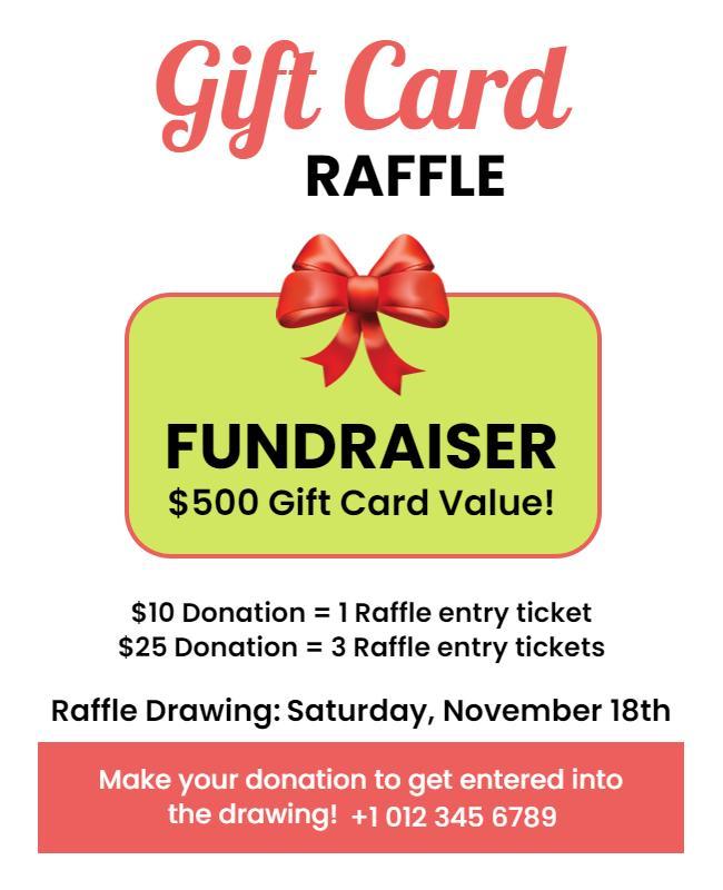 Gift Card Fundraiser Raffle Flyer Template