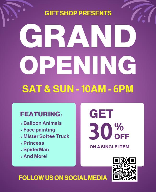 Gift Shop Grand Opening Event Flyer Template