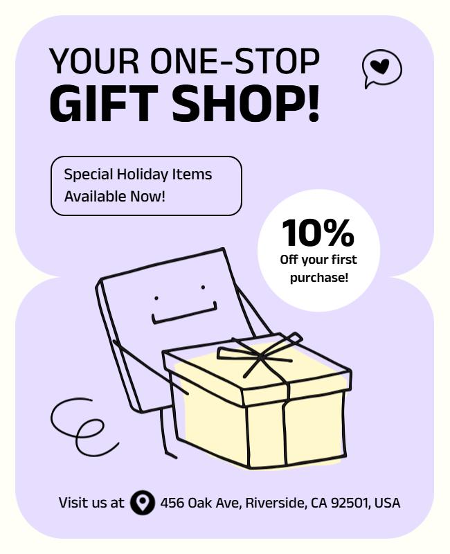 Gift Shop Holiday Promotion Flyers Template