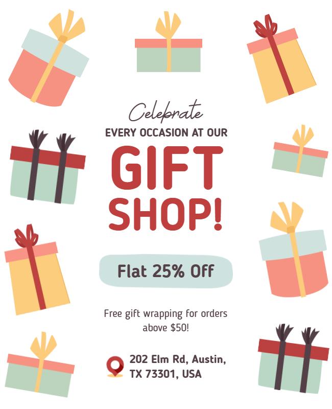 Gift Shop Promotion Event Flyer Template