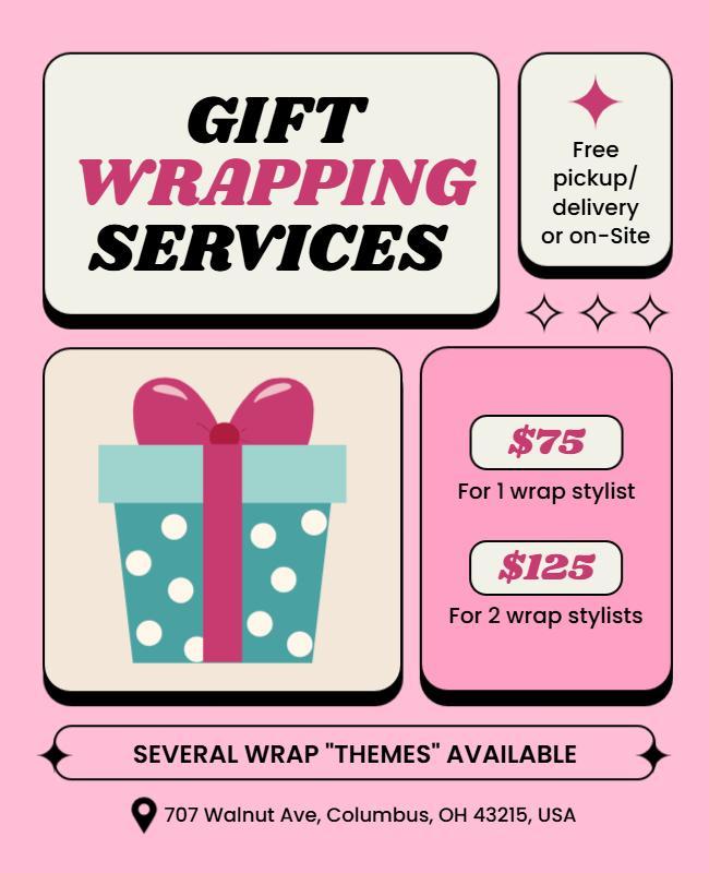 Gift Wrapping Service Flyer Template