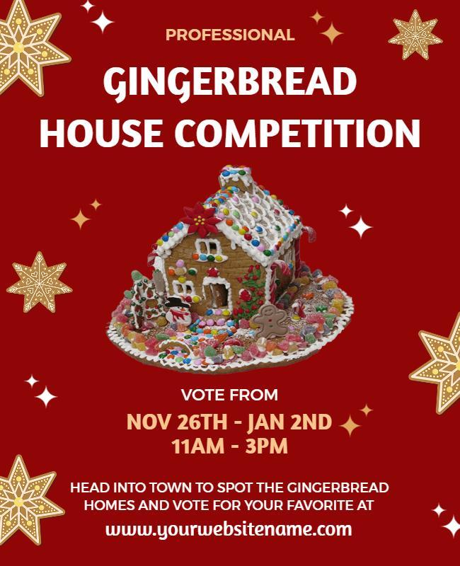 Gingerbread House Competition Event Flyer Template