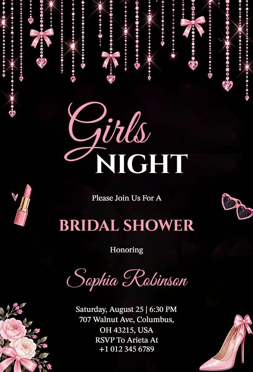Girls Night Bridal Shower Invitation Template