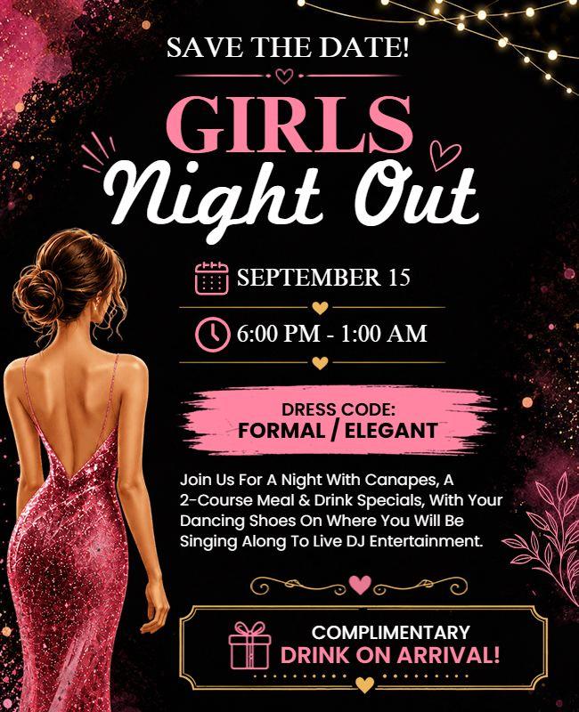 Girls Night Out Event Flyer Template