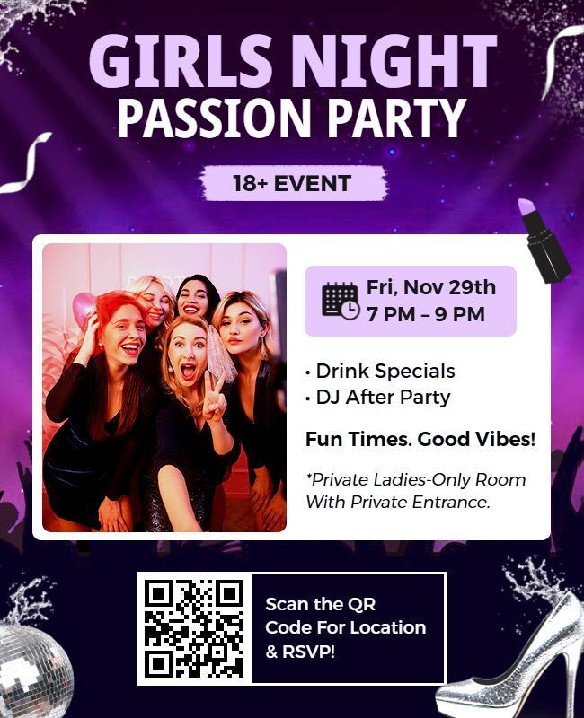 Girls Night Passion Party Event Flyer Template