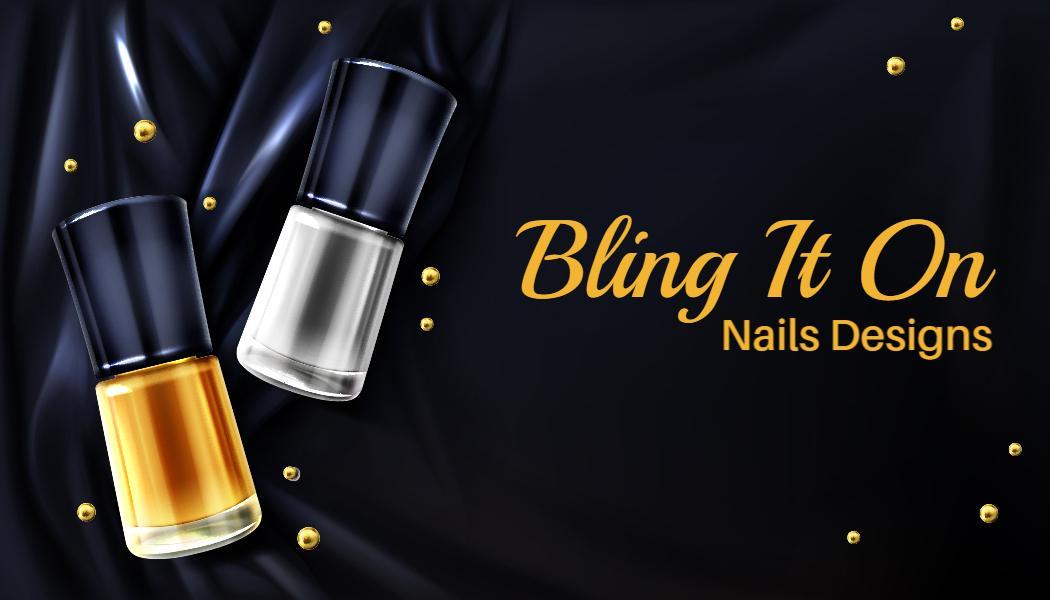 Glamorous Black and Gold Nail Art Business Card Template