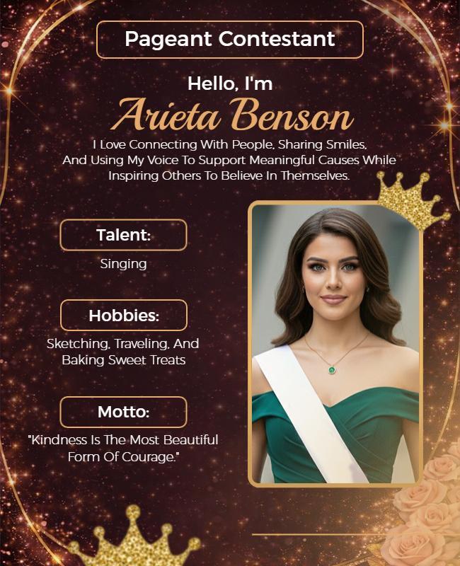 Glamorous Crowned Beauty Pageant Introduction Flyer Template