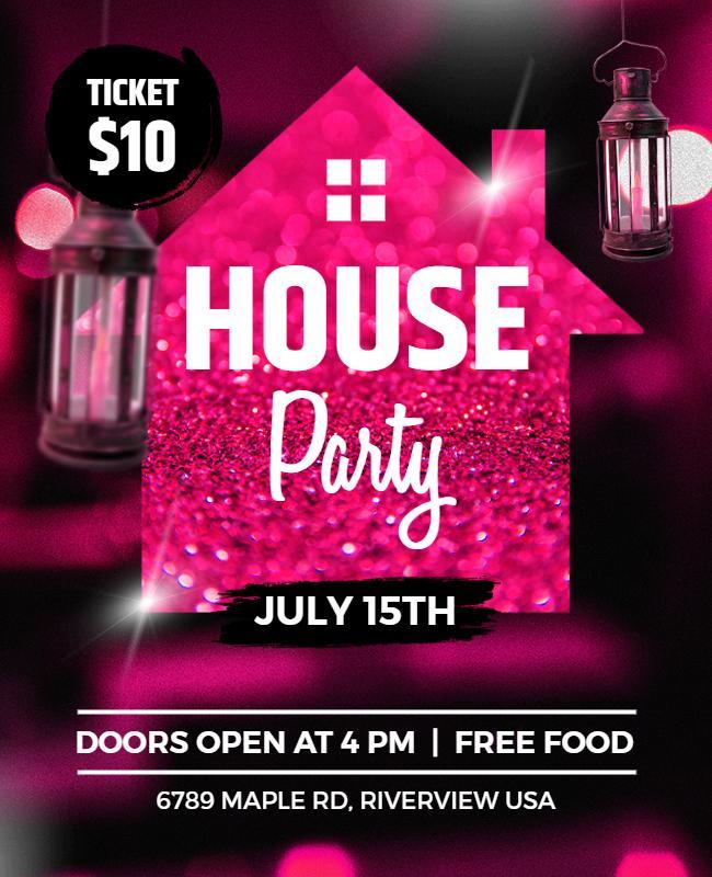 Glamorous Evening House Party Flyer Template