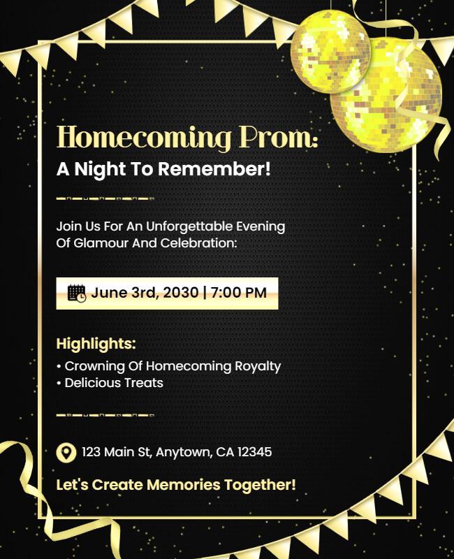 Glamorous Homecoming Prom Night Flyer Template