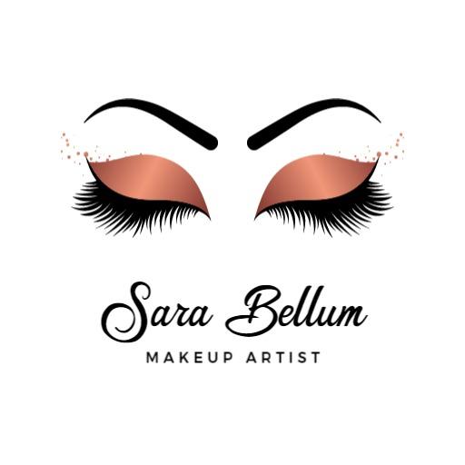 Glamorous Rose Gold Eyelash Design for Makeup Logo Template