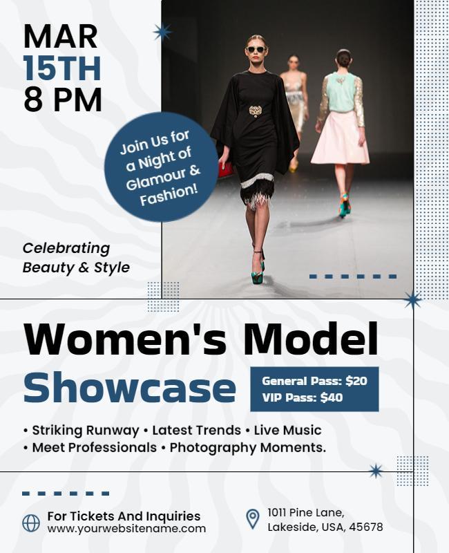 Glamour Fashion Show Model Showcase Flyer Template