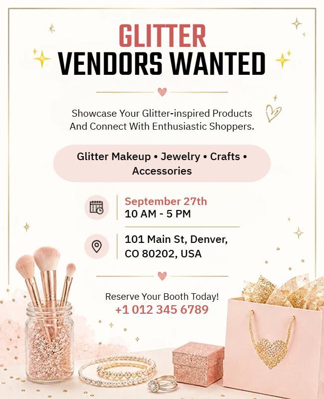 Glitter Product Vendors Wanted Flyer Template