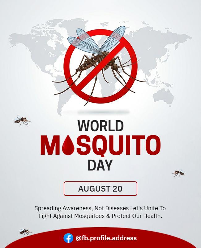 Global Awareness Against Mosquitoes World Day Poster Template