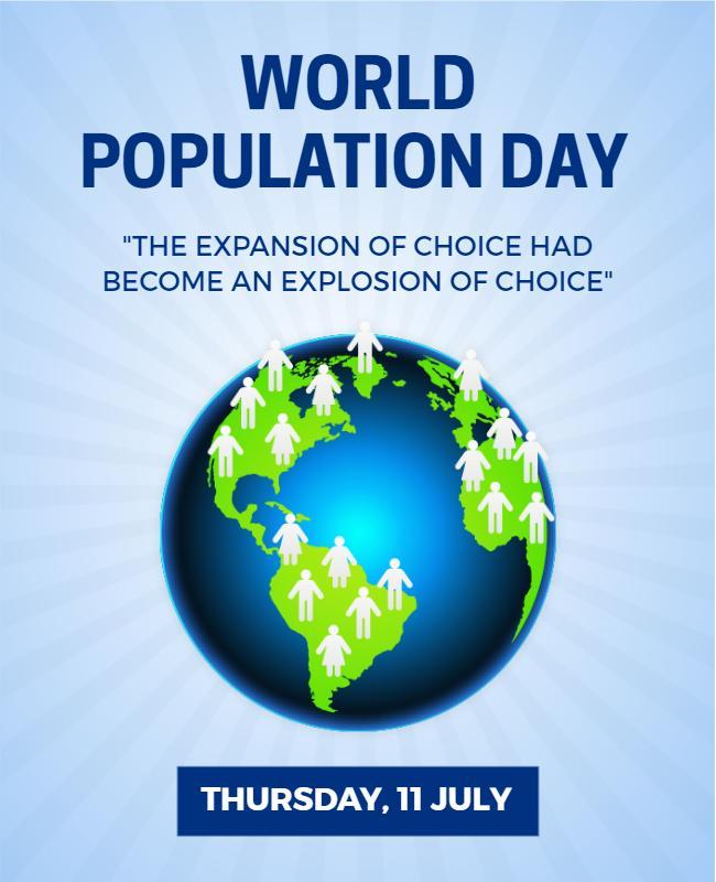 Global Awareness World Population Day Educational Poster Template