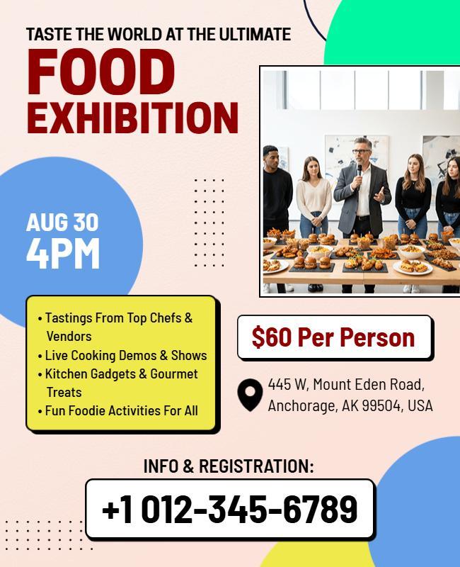 Global Culinary Food Exhibition Flyer Template