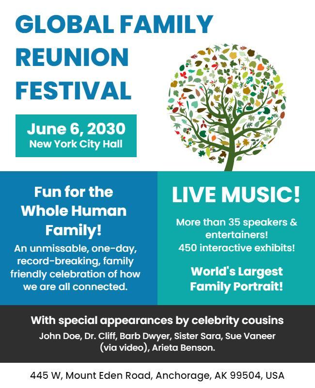 Global Family Reunion Festival Flyer Template