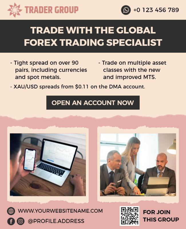 Global Forex Trading Specialist Promotion Flyer Template