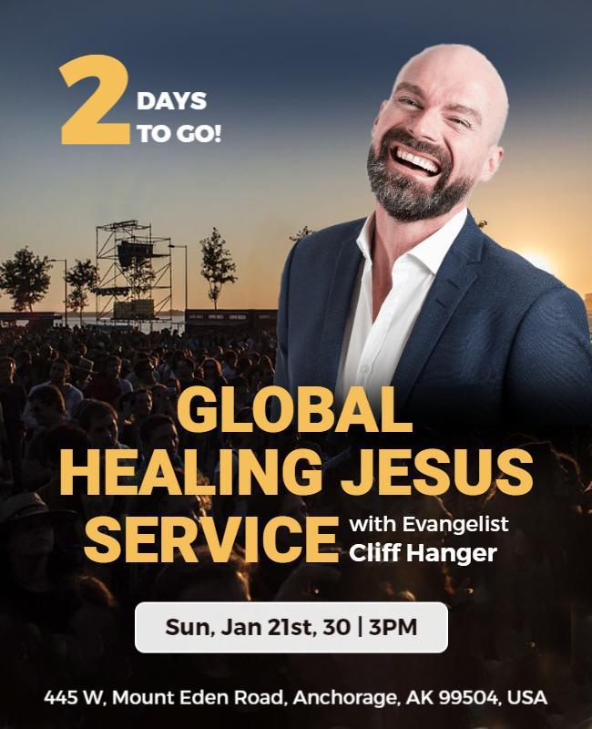 Inspirational Healing Jesus Service Event Flyer Template