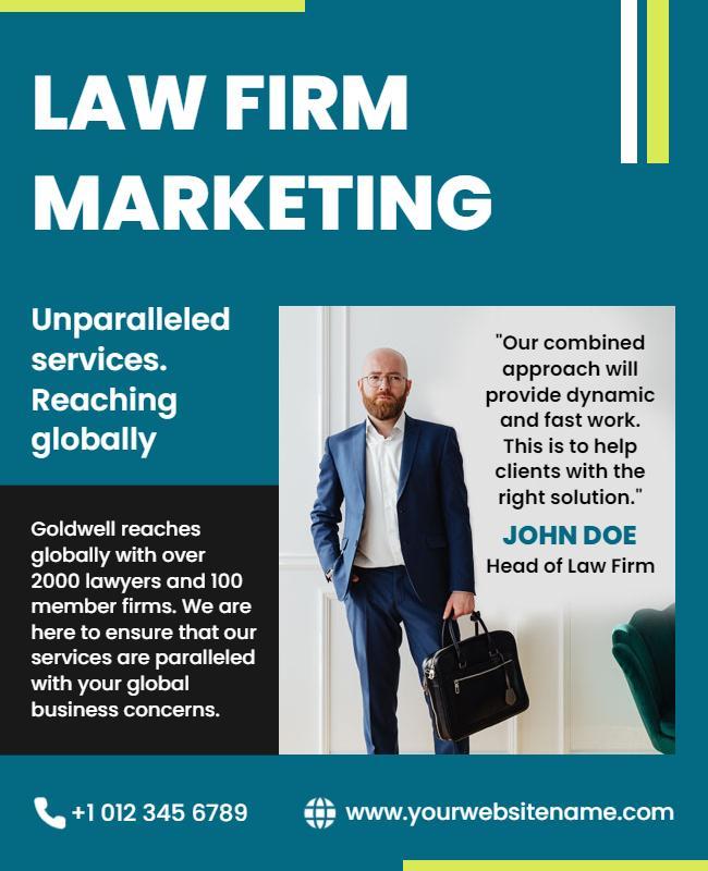 Global Law Firm Marketing Services Flyer Template