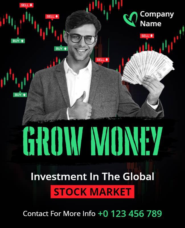 Global Stock Market Investment Flyer Template