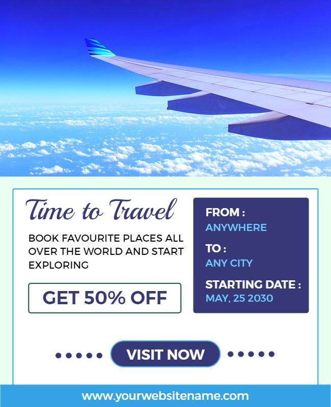 Global Travel Discount Promotion Flyer Template