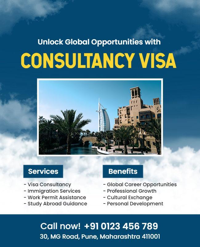 Global Visa Consultancy Services Promotion Flyer Template