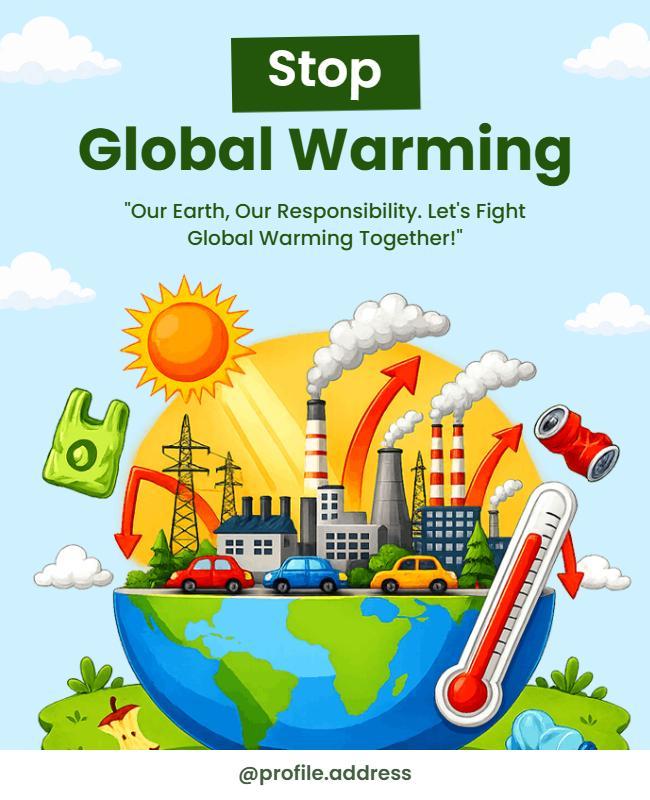 Global Warming Action Call Poster Template