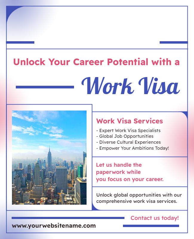 Global Work Visa Services Flyer Template