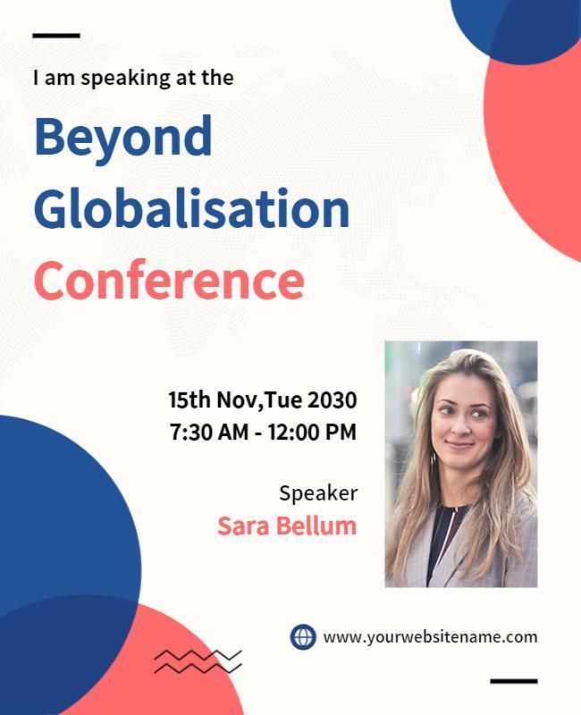 Globalization Conference Speaker Announcement Flyer Template