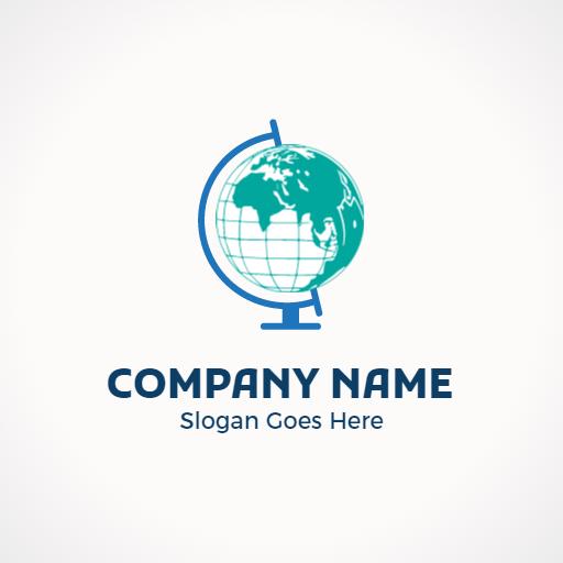Globe Design Illustrating Global Network Connections Logo Template