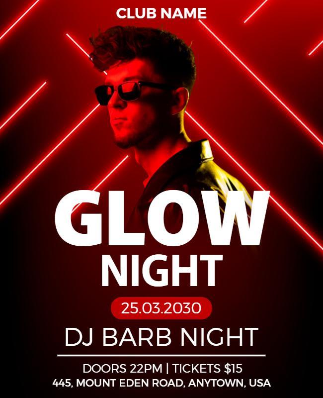 Glow Night Club Event Flyer Template